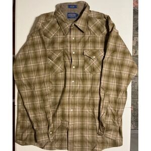 Pendleton Canyon Shirt Mens XL Plaid Long Sleeve Western Pearl Snap Flannel